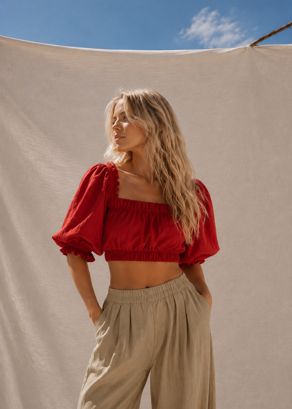 Lola Crop Top | Red