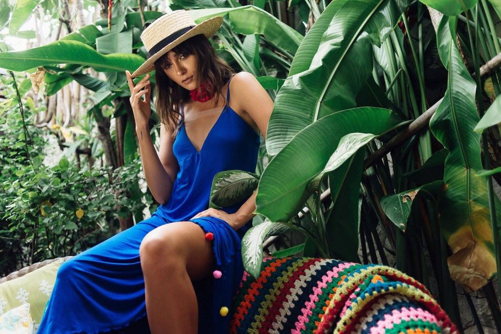 Bella Pom Pom Dress | Blue