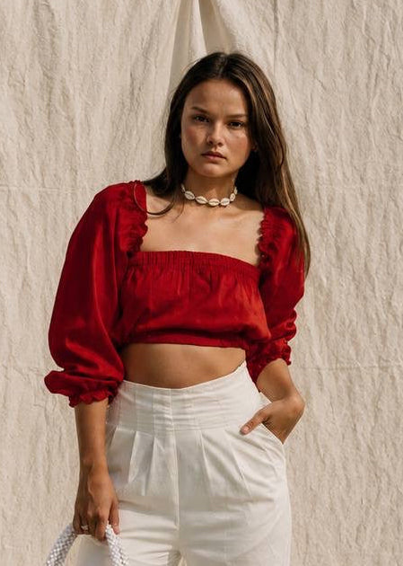 Lola Crop Top | Red