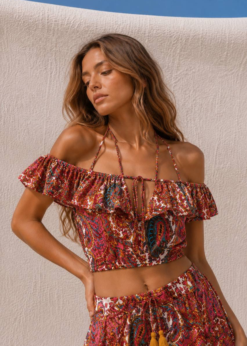 Freja Ruffle Top | Pink