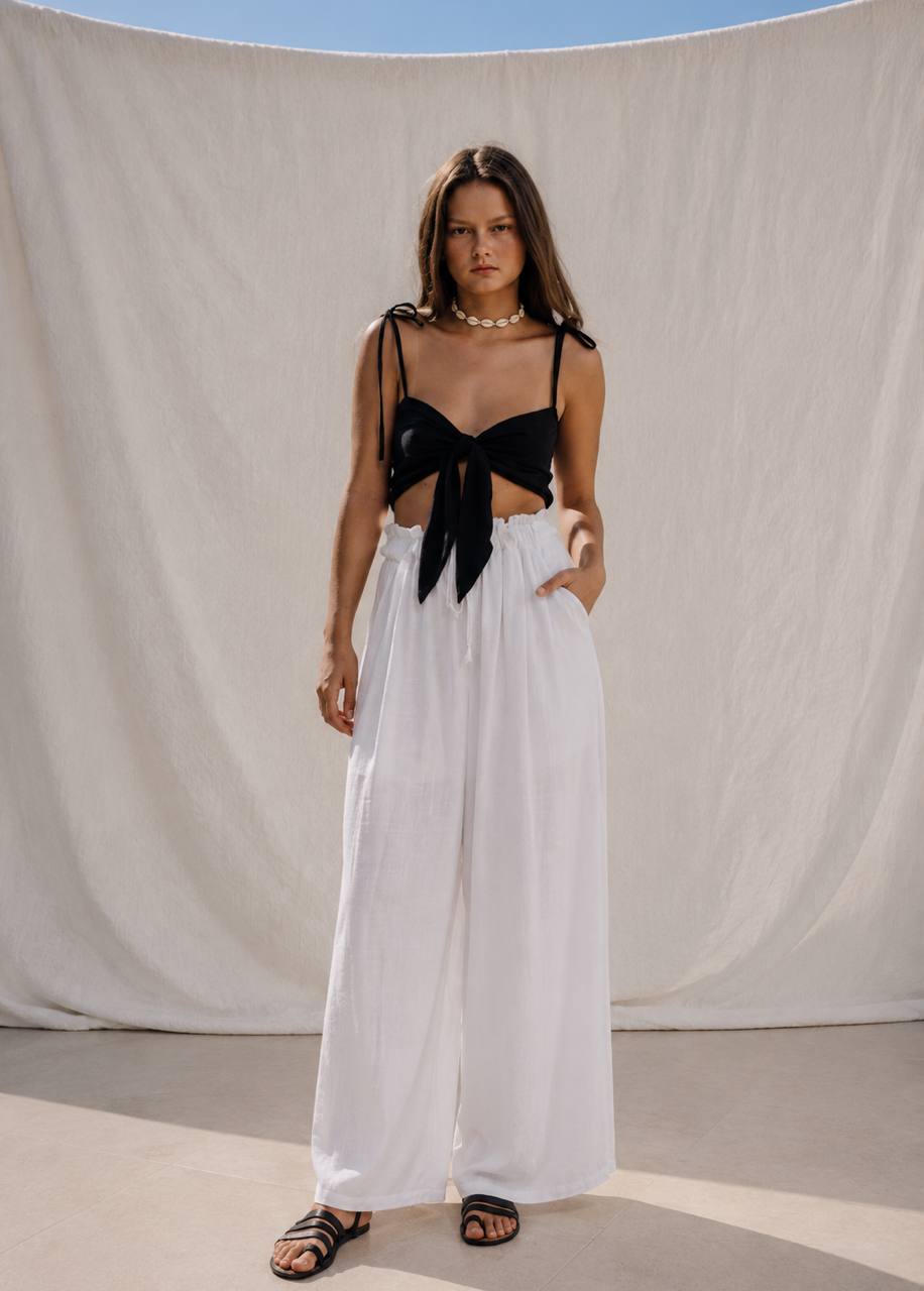 Wide Leg Pants | White