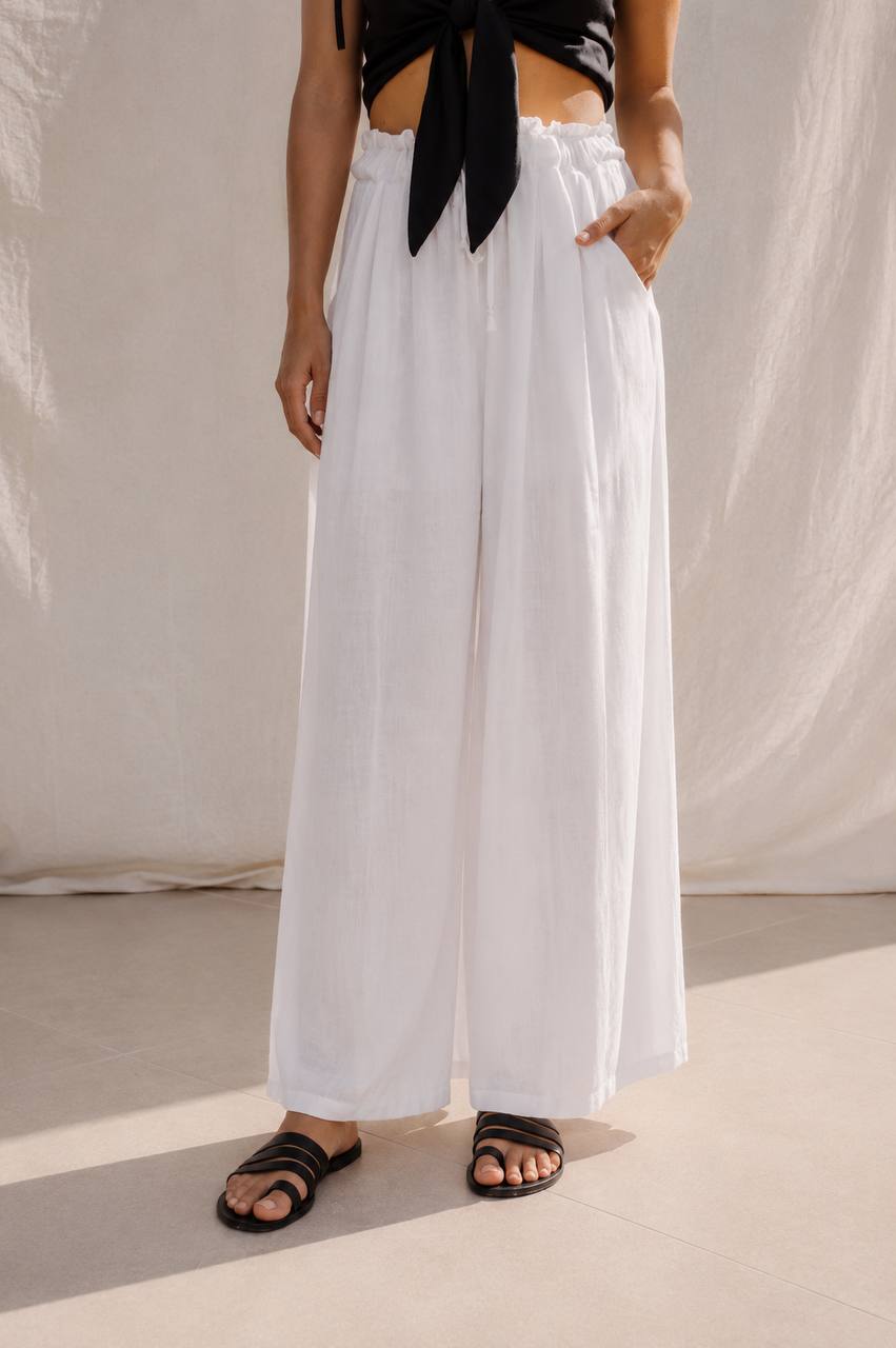Wide Leg Pants | White
