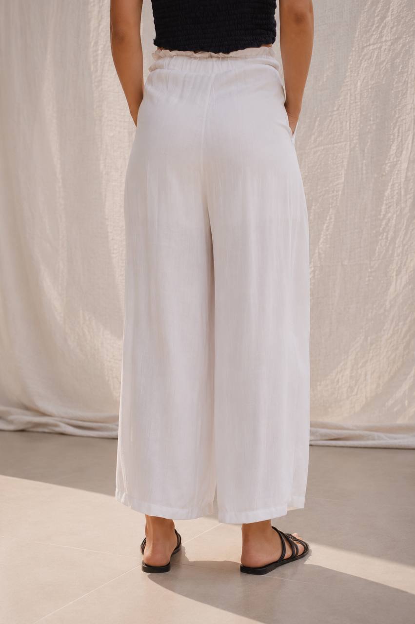 Wide Leg Pants | White
