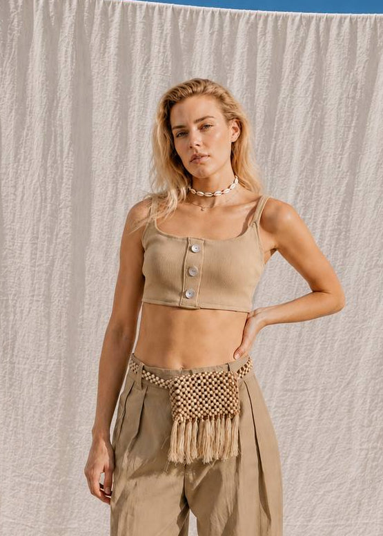 Ribbed Top | Beige