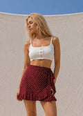 Mimi Wrap Skirt | Red Polka Dot