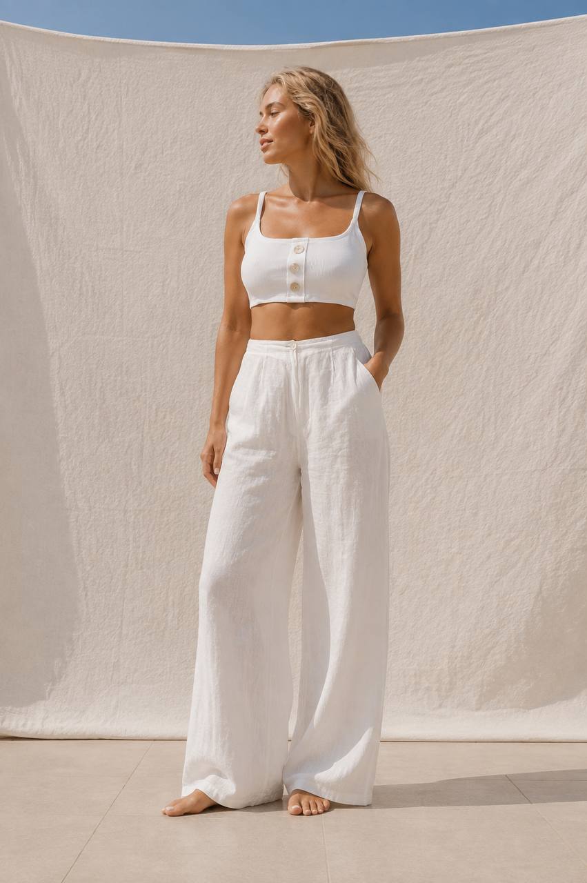 Ribbed Top | White