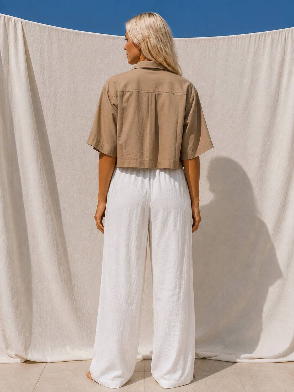 Crop Shirt | Beige