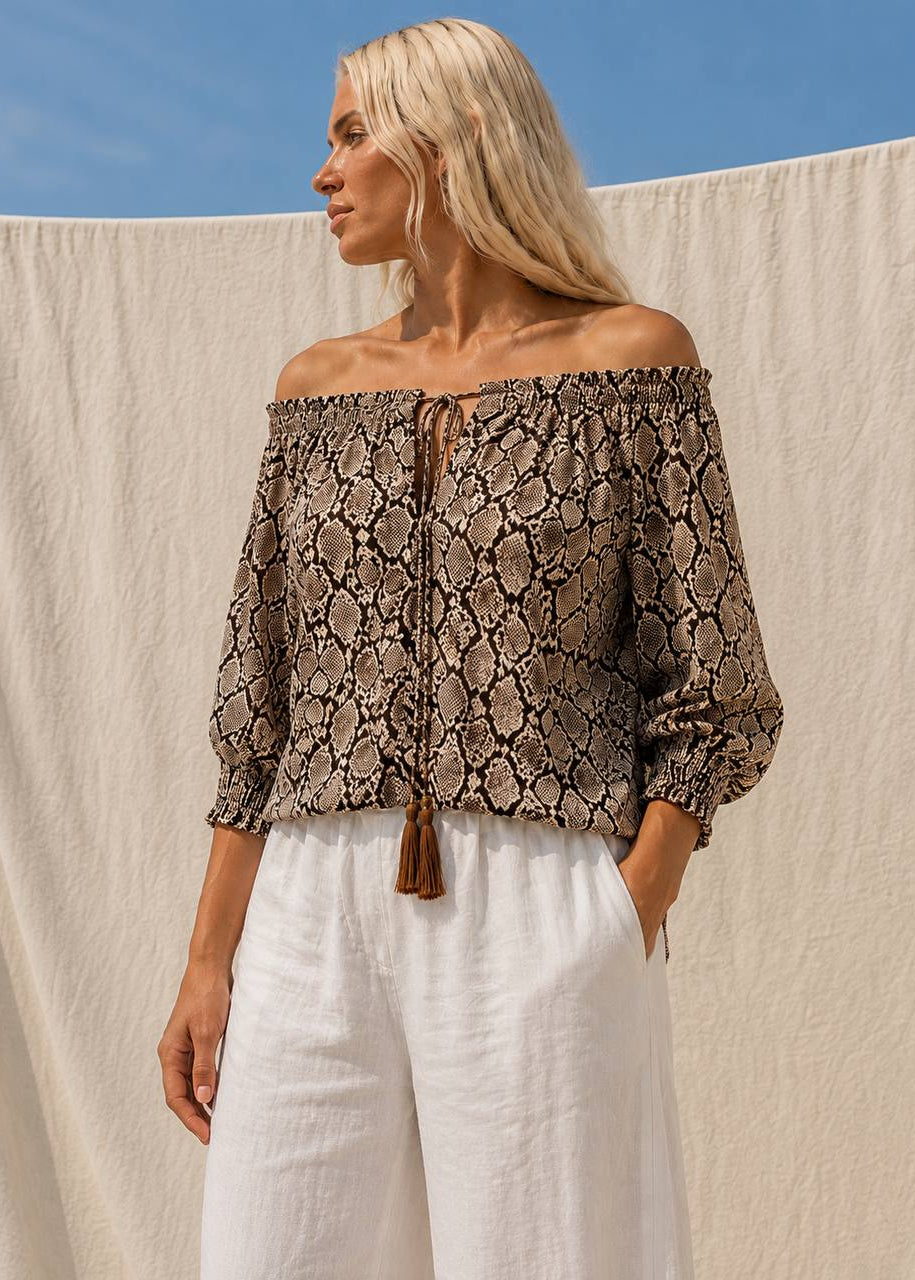 Elica Blouse | Snake Print