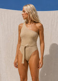 Galia Bodysuit One Shoulder| Beige
