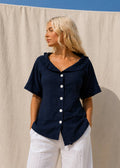 Kendra Blouse | Navy