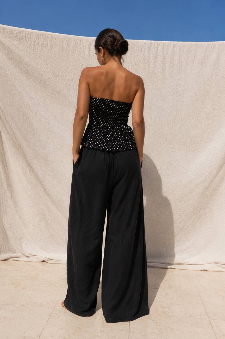 Peplum Tube Top | Black