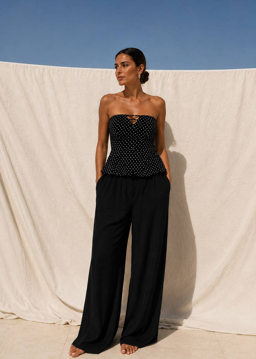 Peplum Tube Top | Black